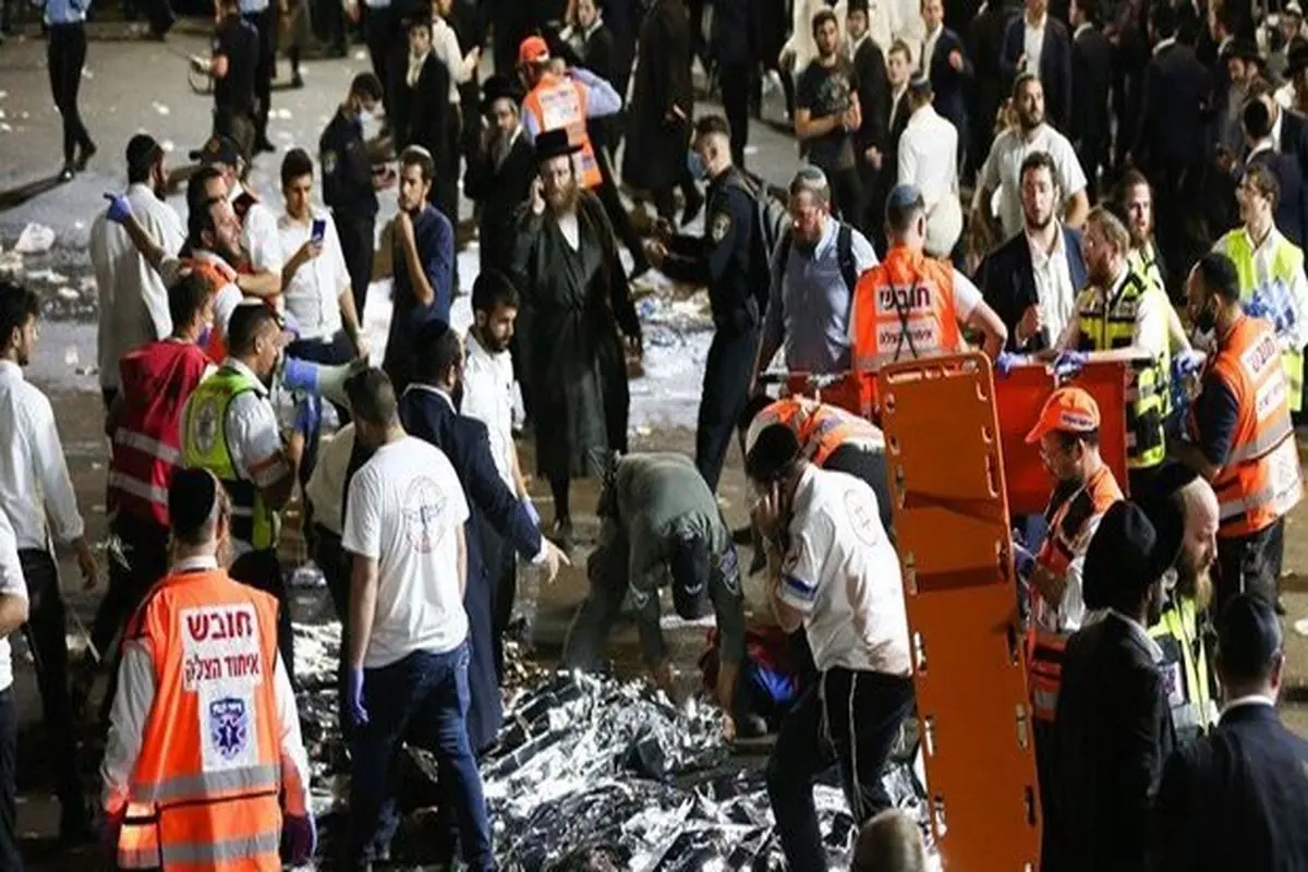 ۴۴کشته و ۱۵۰ زخمی در حادثه سقوط یک پل در مراسمی مذهبی در اسرائیل + فیلم و تصاویر