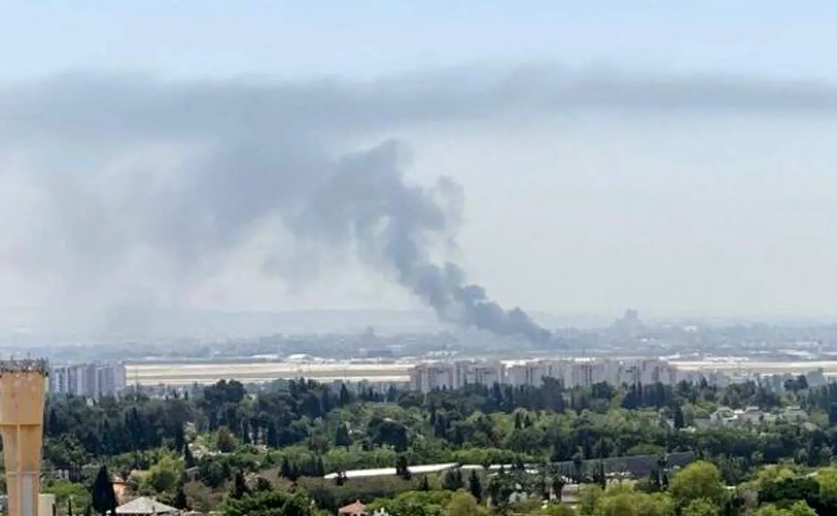 آتش‌سوزی بزرگ در حوالی فرودگاه بن گوریون فلسطین اشغالی