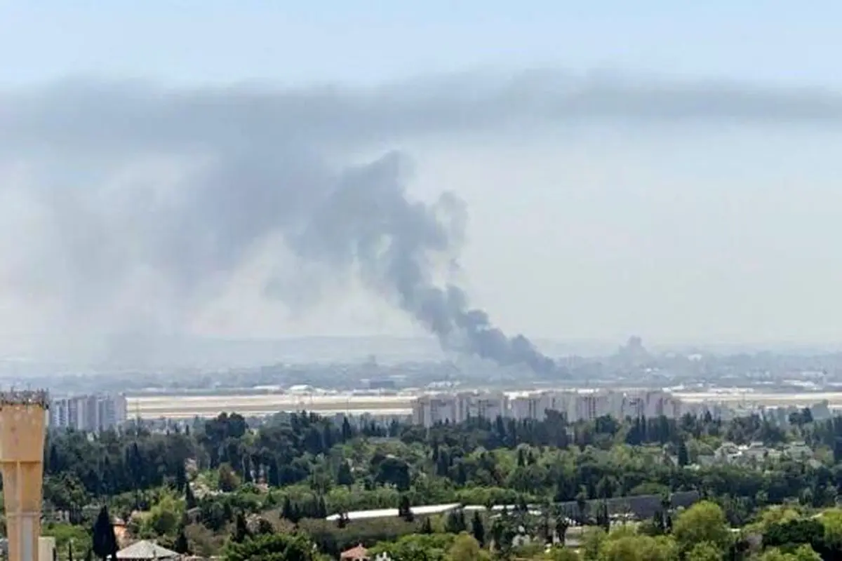 آتش‌سوزی بزرگ در حوالی فرودگاه بن گوریون فلسطین اشغالی