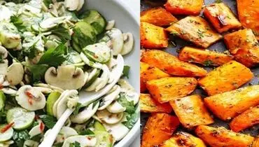 طرز تهیه جانکی سیب زمینی با سالاد قارچ