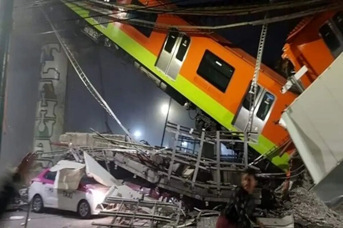 حادثه ریزش پل قطار شهری در مکزیکوسیتی با ۱۵ کشته و ده‌ها زخمی +فیلم