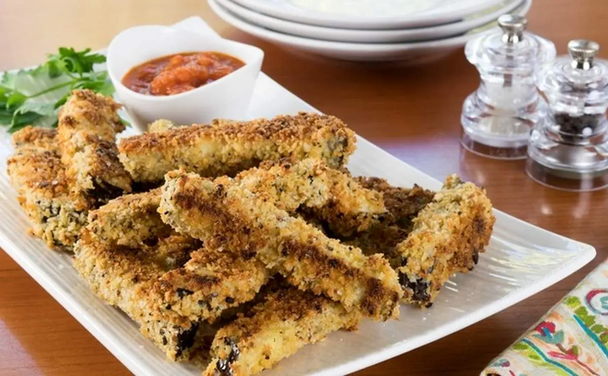 طرز تهیه اسنک بادمجان بیسکویتی خوشمزه