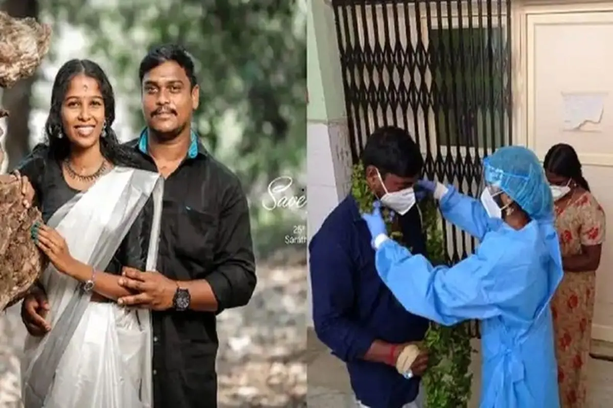 ازدواج بیمار مبتلا به کرونا در بیمارستان هند!+فیلم