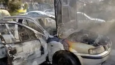 آتش‌سوزی هولناک سمند در بزرگراه چمران + فیلم
