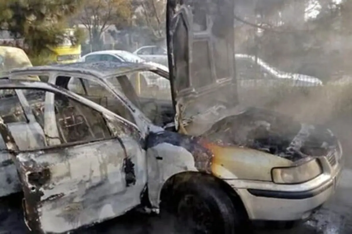 آتش‌سوزی هولناک سمند در بزرگراه چمران + فیلم