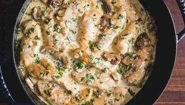 طرز تهیه خوراک مرغ و قارچ + فیلم