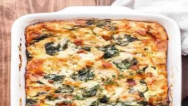 طرز تهیه استراتا اسفناج با پنیر