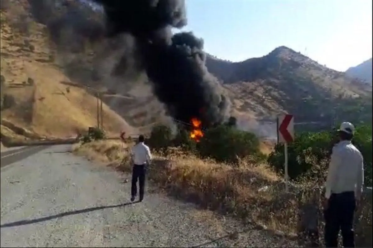 انفجار ۲ تانکر حمل بنزین در مرز رسمی باشماق مریوان+ فیلم
