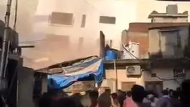 لحظه فروریختن ساختمان پنج طبقه بر اثر طوفان! + فیلم