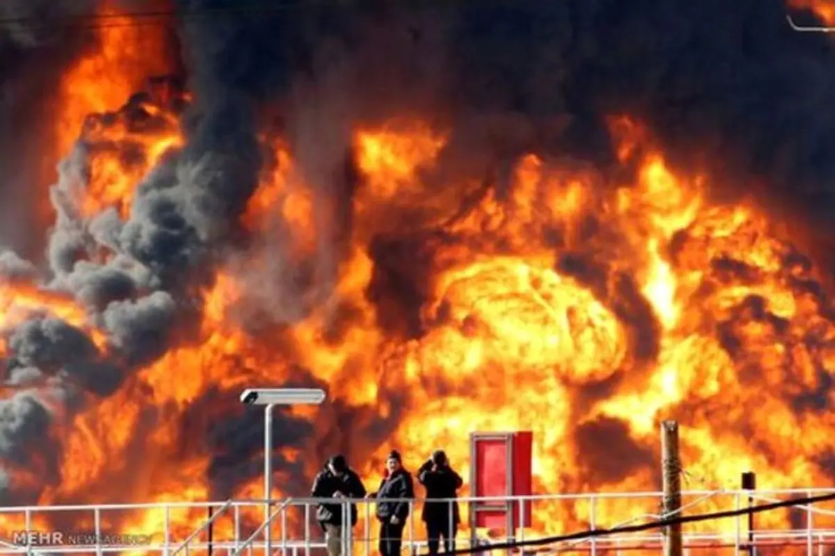 آتش‌سوزی مخازن گاز بندر حیفا در اسرائیل+ ویدئو