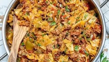 طرز تهیه خوراک كلم برگ با خامه