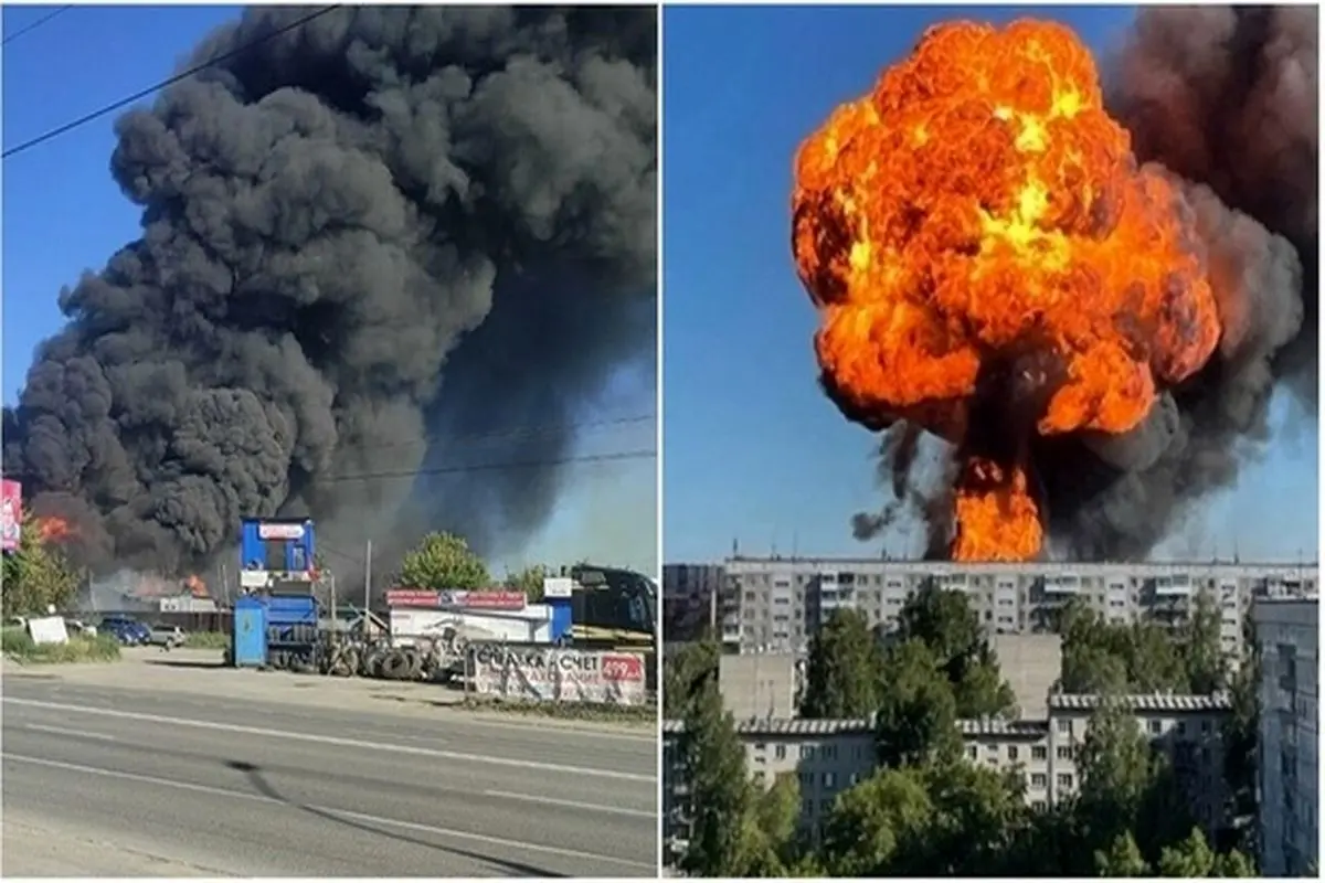 انفجار هولناک پمپ بنزین در روسیه + فیلم