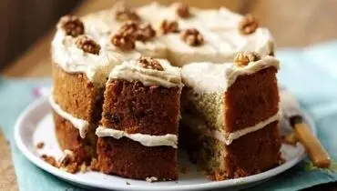 طرز تهیه کیک قهوه و گردو خانگی
