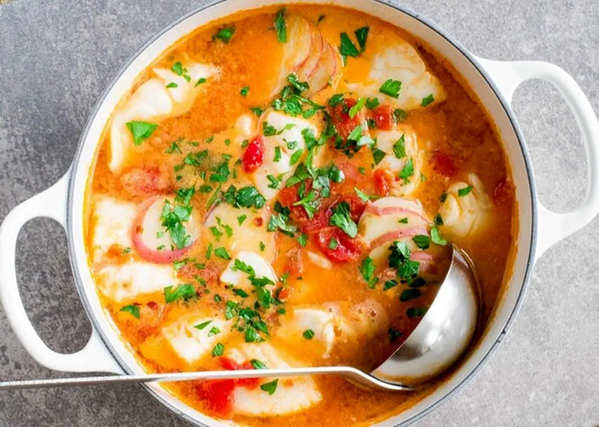 طرز تهیه سوپ ماهی زعفرانی خوشمزه