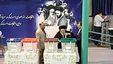 موسوی بجنوردی با حضور در جماران رای خود را به صندوق انداخت