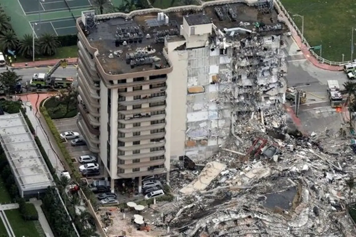تعداد قربانیان حادثه ریزش ساختمان در فلوریدا آمریکا به ۱۸ نفر رسید