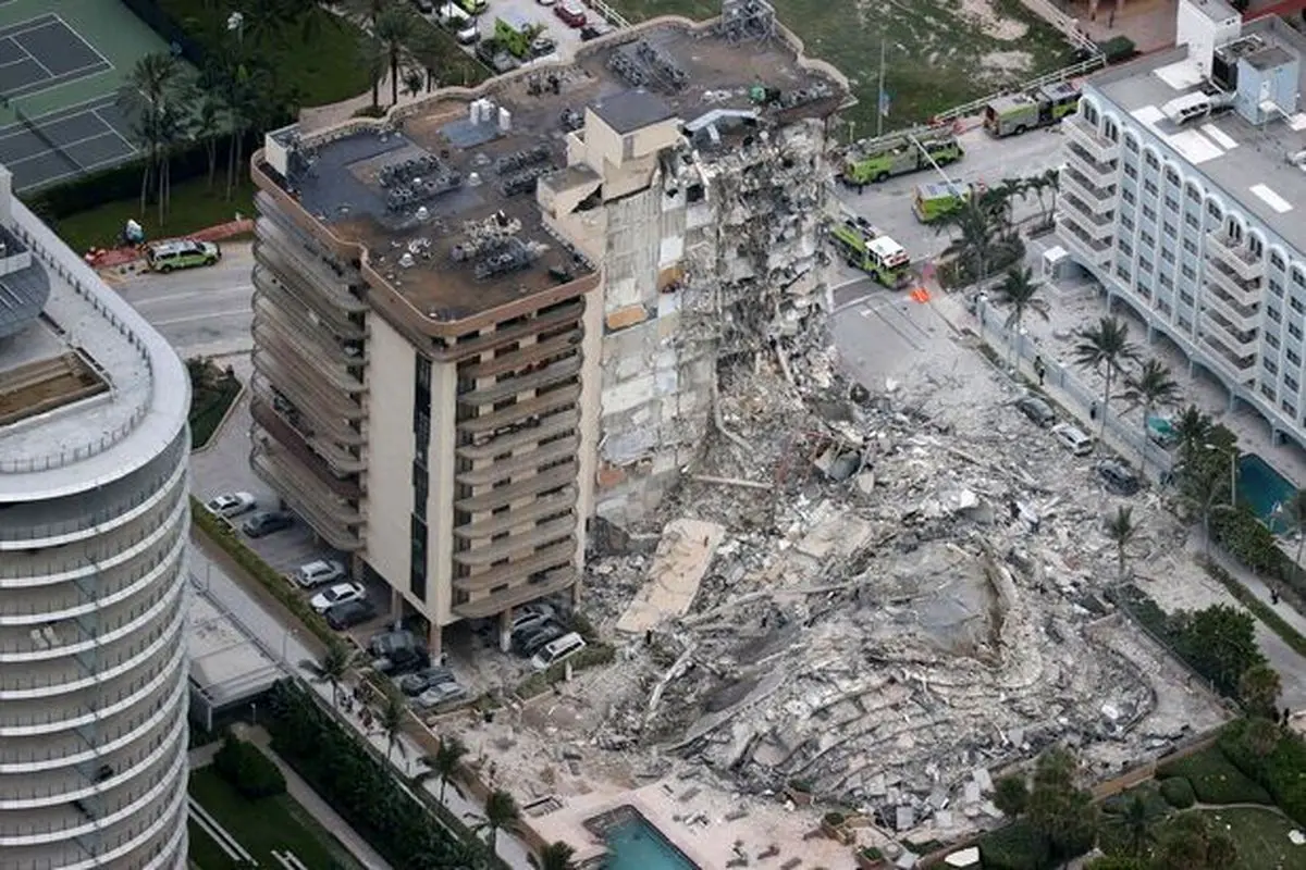 اعلام وضع اضطراری پس از ریزش ساختمان در میامی آمریکا