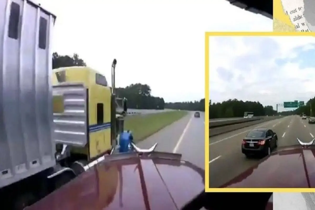 اشتباه احمقانه راننده سواری در لاین سرعت اتوبان! + فیلم