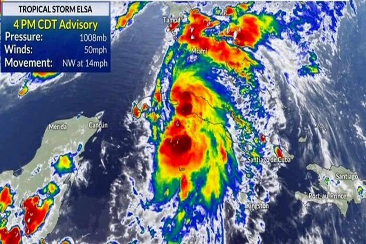 طوفان گرمسیری «اِلسا» در مسیر فلوریدا؛ هشدار مقامات درباره سیل و قطعی احتمالی برق