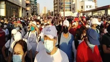 مردم کوبا علیه آمریکا و دخالت های خارجی تظاهرات کردند