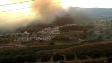 آتش‌سوزی گسترده در نزدیکی یک پایگاه نظامی صهیونیستی نزدیک مرز لبنان+فیلم