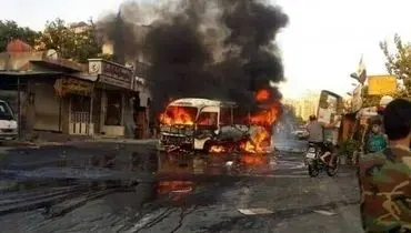 اولین تصاویر از انفجار تروریستی اتوبوس در دمشق+فیلم