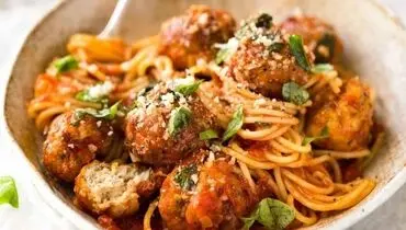 طرز تهیه اسپاگتی با کوفته قلقلی مرغ خوشمزه