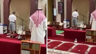 اذان گفتن با شلوارک و زیرپوش در کویت جنجالی شد! + فیلم