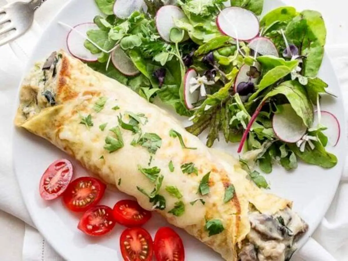طرز تهیه کرپ رول مرغ و اسفناج خوشمزه