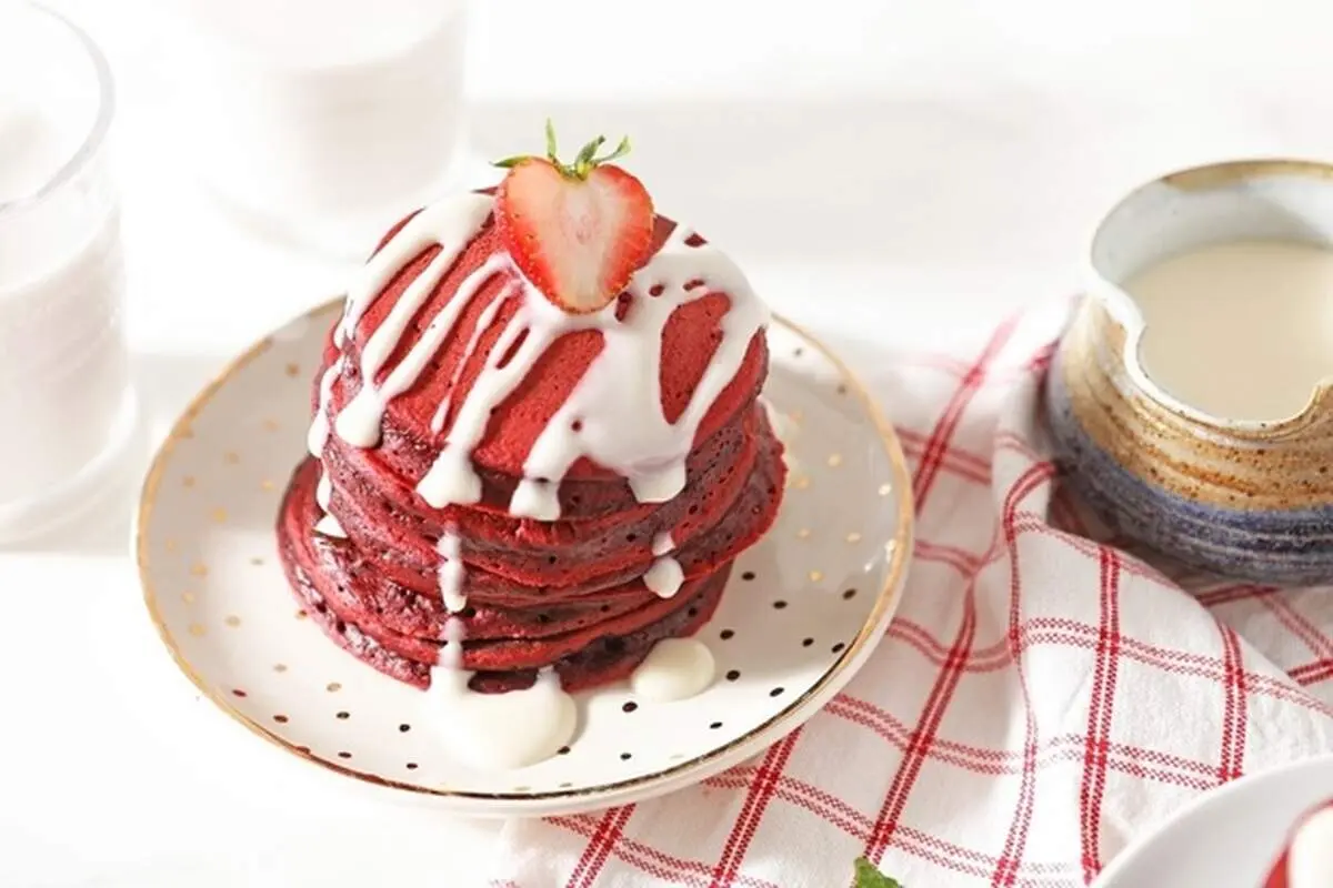 طرز تهیه پنکیک ردولوت خوشمزه و لذیذ