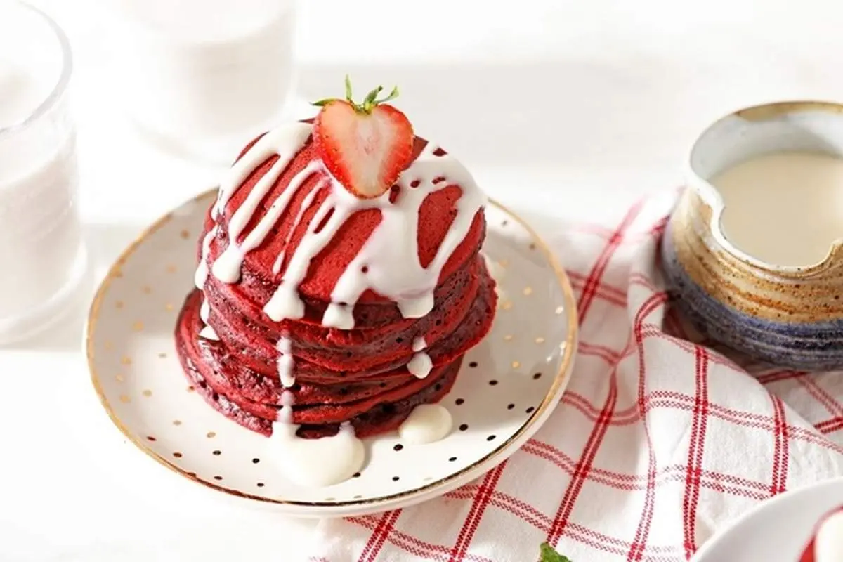 طرز تهیه پنکیک ردولوت خوشمزه و لذیذ