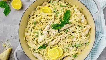 طرز تهیه اسپاگتی مرغ قارچ خامه