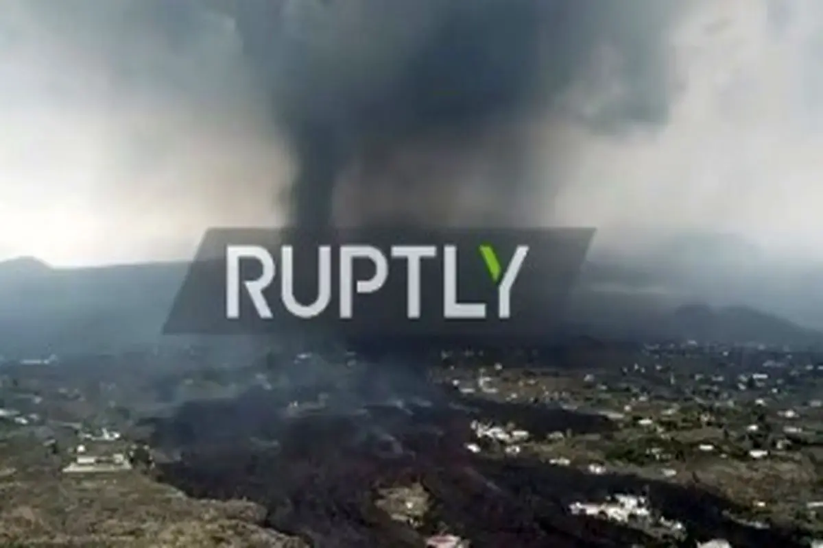 تصویر پهپادی از ویرانی‌های ناشی از آتشفشان لاپاما