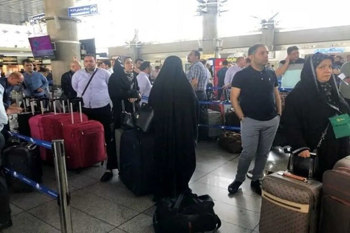ازدحام شدید زائرین در فرودگاه امام خمینی (ره) + فیلم