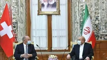 دیدار و رایزنی قالیباف با رئیس مجلس شورای ملی سوئیس در تهران + عکس