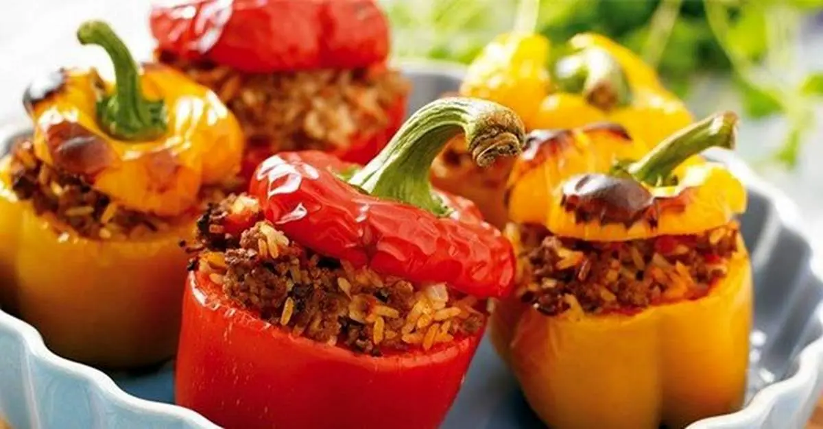 طرزتهیه خوراک فلفل دلمه‌ای +فیلم