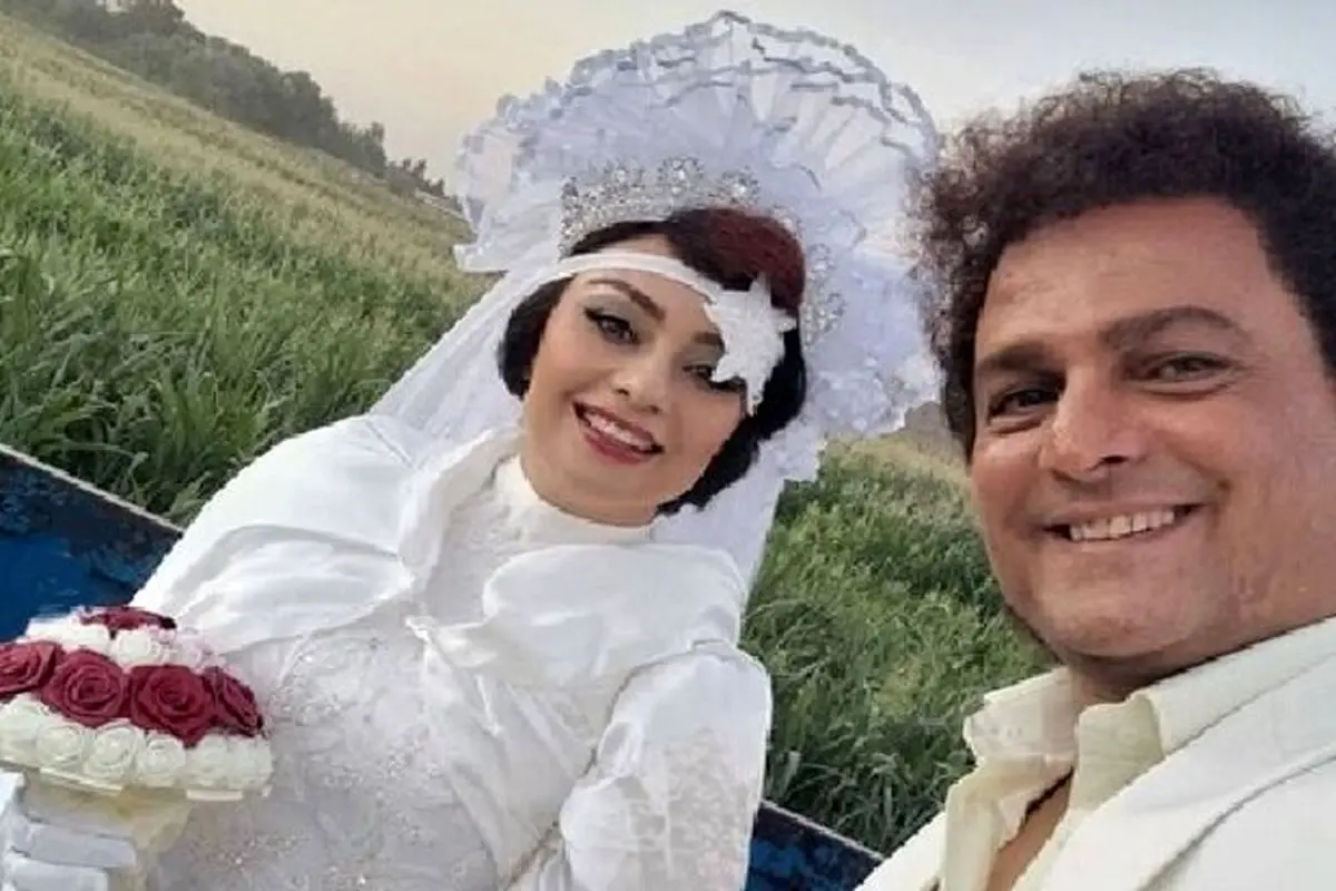 یکتا ناصر در لباس عروس، پشت نیسان آبی+ عکس