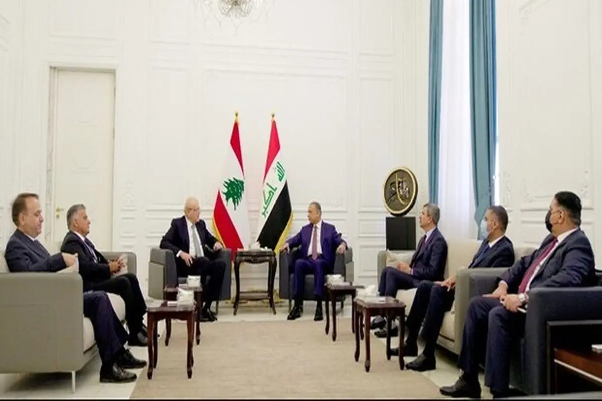 نخست‌وزیر لبنان در بغداد با مصطفی الکاظمی دیدار کرد