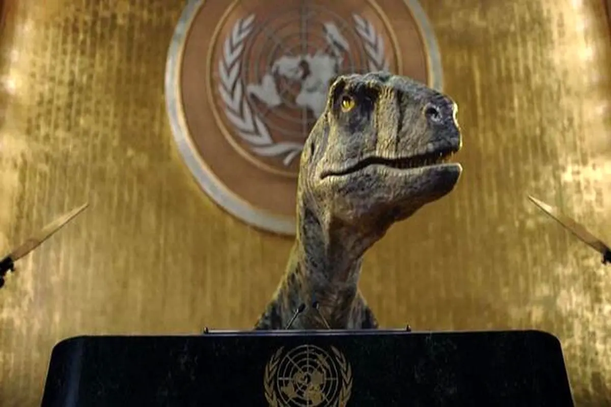 سخنرانی یک دایناسور در سازمان ملل +فیلم