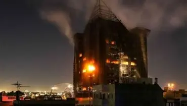 آتش‌سوزی برج تازه تاسیس در نمک‌آبرود +فیلم