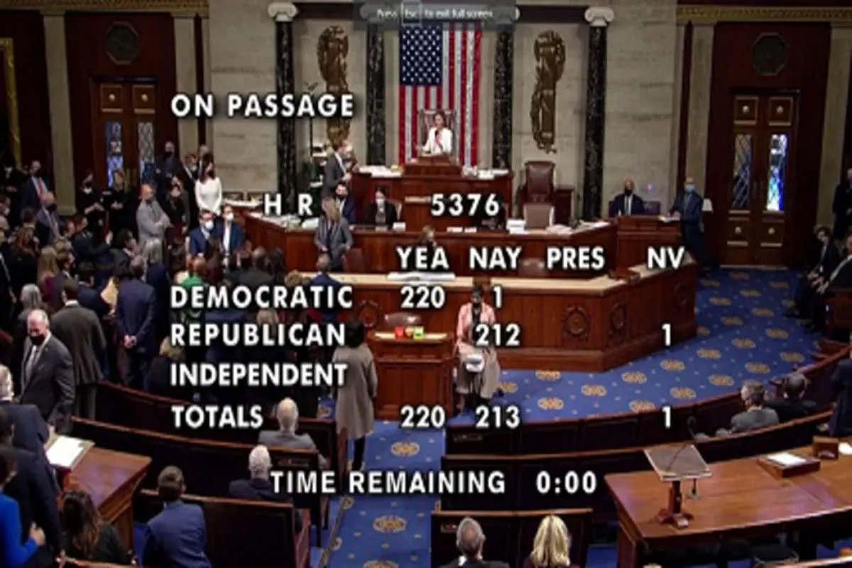 تصویب لایحه ۱.۷۵ تریلیون دلاری بایدن در مجلس نمایندگان