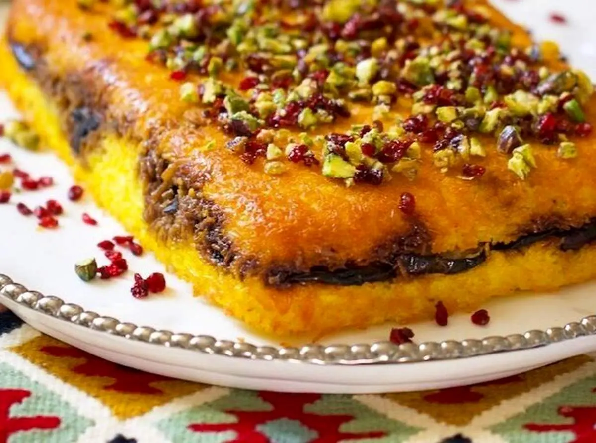 ته چین بادمجان با پنیر کبابی