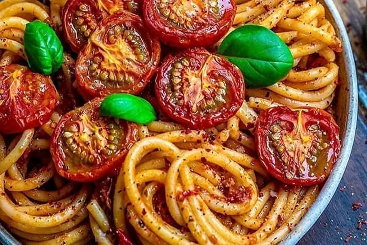 طرز تهیه اسپاگتی گوجه فرنگی