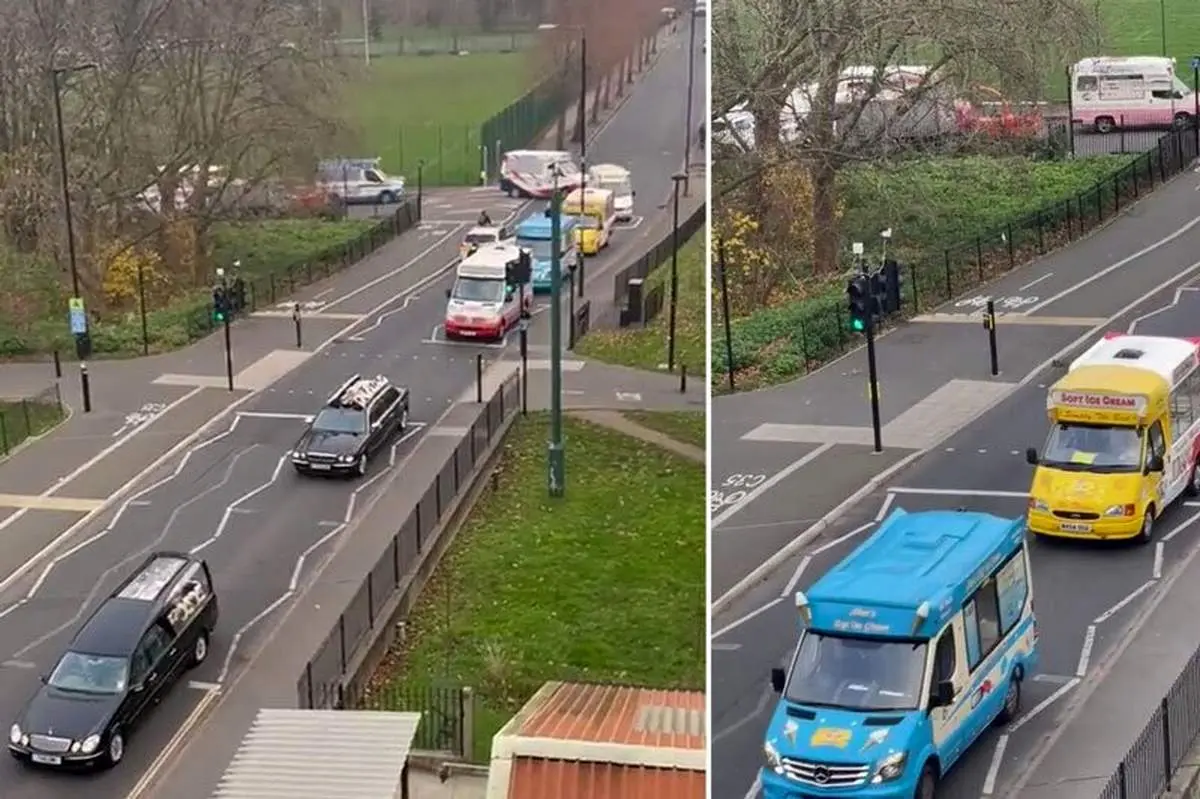 مراسم جالب تشییع جنازه حسین درویش در لندن؛ پادشاه بستنی‌فروشان + فیلم