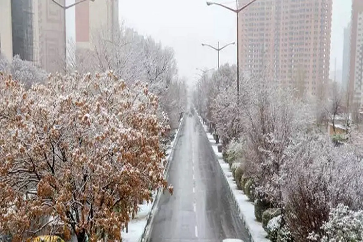 بارش برف و باران در محور چالوس و آزادراه تهران - شمال