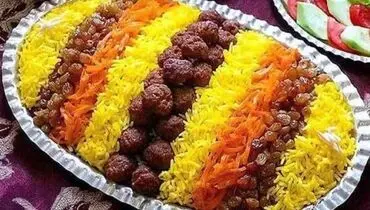کشمش پلو با گوشت