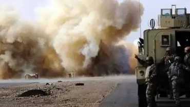 کاروان لجستیک ارتش تروریست آمریکا در غرب عراق هدف قرار گرفت