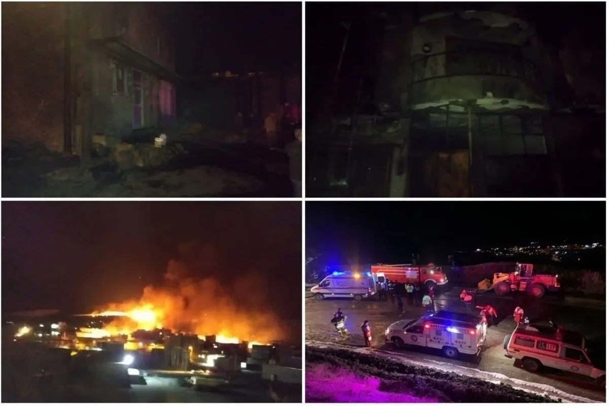 اولین تصاویر از آتش‌سوزی مهیب تانکر حامل سوخت مازوت در سنندج + فیلم