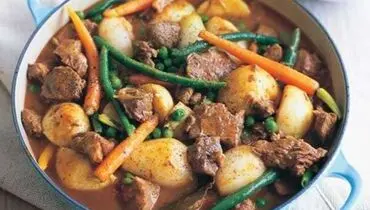 طرز پخت خورش گوشت بره و سبزیجات در فر