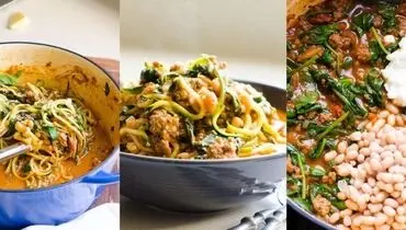 طرز تهیه پاستای رشته ای با کدو سبز